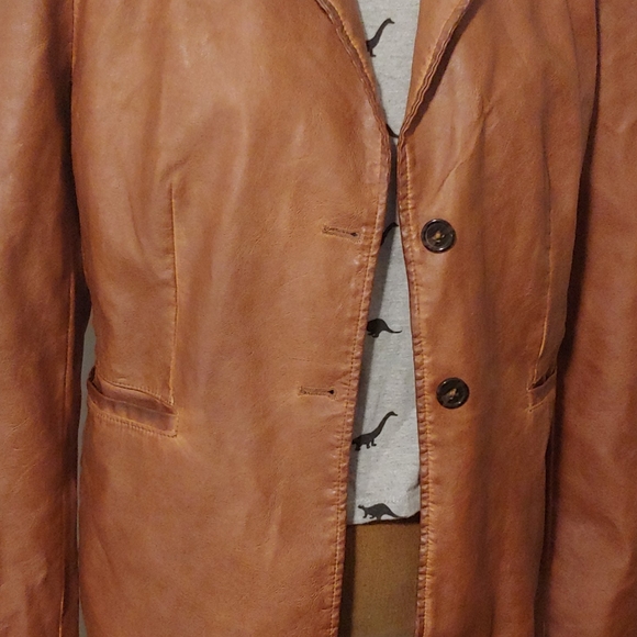 Bagatelle Brown leather-like jacket - Picture 3 of 9